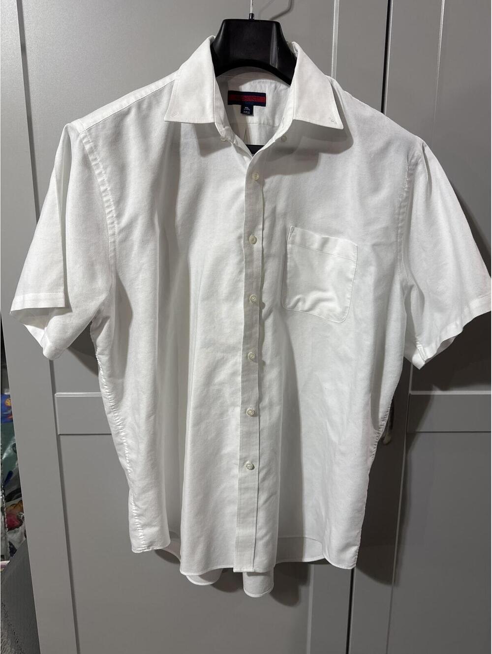 Architect Men's XL White Short Sleeve Button Down Dress Shirt – Clean, Crisp, No